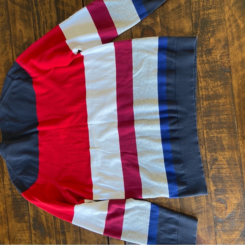 Tommy Hilfiger Womens Multicolor 100% Cotton V Neck Pullover Sweater Size L - Picture 6 of 8